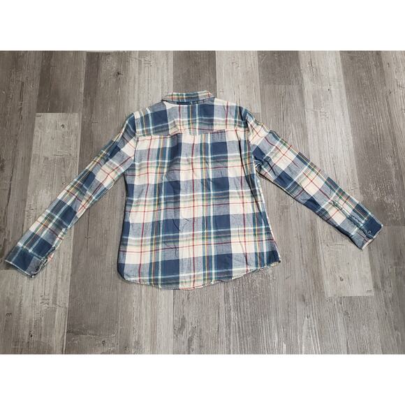 Hollister California Flannel Blue Plaid Button Up Long Sleeved Shirt - Picture 3 of 6